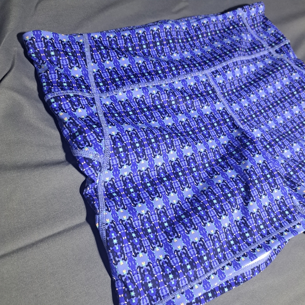 Gapfit G Fast Womens M Running Shorts‎ Blue Patterned Stretch - Picture 4 of 6